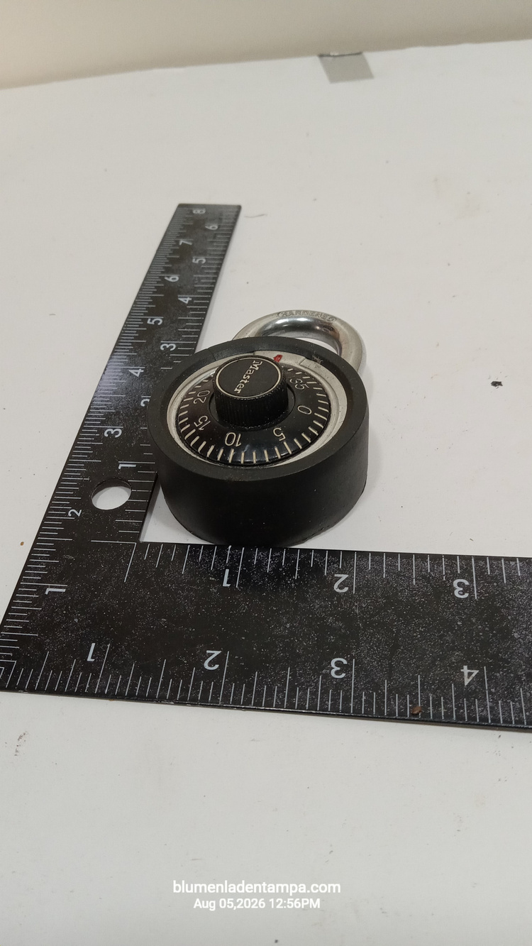 Combination Padlock Black Chrome Dial Lock